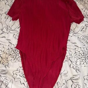 SHEIN Red Textured Bodysuit